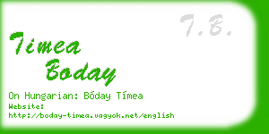 timea boday business card